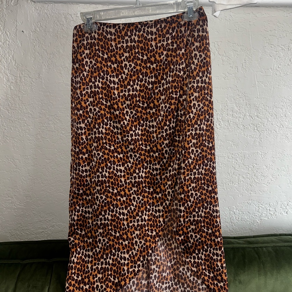 Urban Outfitters Brown Leopard Madi Skirt with slit